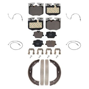 Front Rear Ceramic Disc Brake Pads & Wear Sensor Kit (7Pc) For 2019 BMW 330i xDrive Wagon KTW-100813