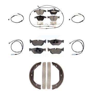 Front Rear Ceramic Disc Brake Pads And Extra Wear Sensors Kit (7Pc) For BMW 328i xDrive KTW-100826