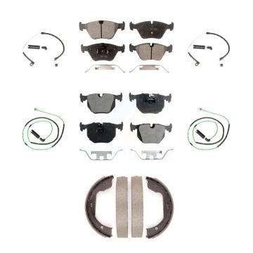 Front Rear Ceramic Disc Brake Pads And Wear Sensors Kit (7Pc) For BMW Z4 KTW-100841