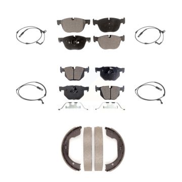 Front Rear Ceramic Disc Brake Pads And Wear Sensors Kit (7Pc) For BMW X5 X6 KTW-100845