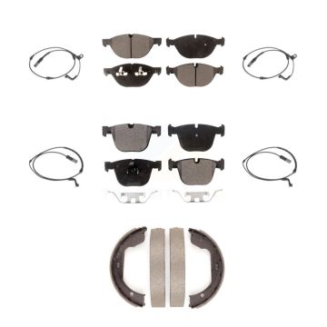 Front Rear Ceramic Disc Brake Pads And Wear Sensors Kit (7Pc) For 2009 BMW X6 xDrive50i KTW-100847