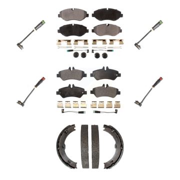 Front Rear Ceramic Brake Pads Extra Wear Sensor Kit (7Pc) For Sprinter 2500 Mercedes-Benz KTW-100858