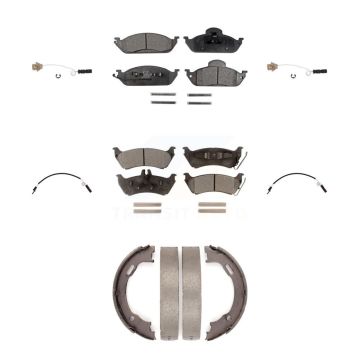 Front Rear Ceramic Brake Pads & Wear Sensor Kit (7Pc) For Mercedes-Benz ML320 ML350 ML430 KTW-100859