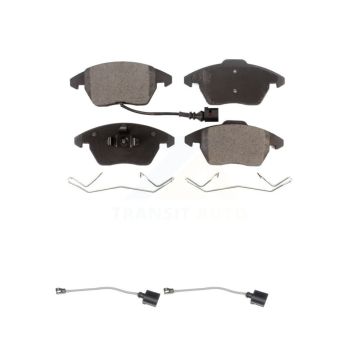 Front Ceramic Brake Pad & Extra Wear Sensor Kit For Audi A3 Quattro Volkswagen Golf Jetta KTW-100964