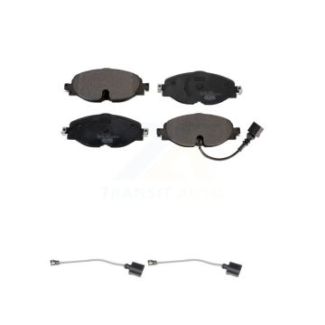 Front Ceramic Brake Pad & Extra Wear Sensor Kit For Volkswagen Golf Jetta SportWagen Taos KTW-100965