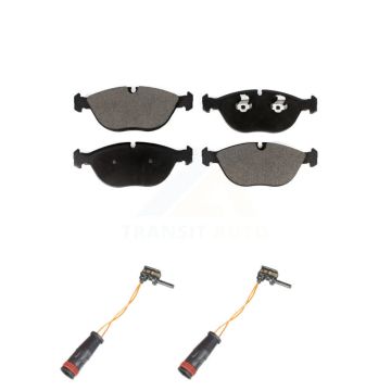 Front Ceramic Disc Brake Pads And Wear Sensors Kit For 2006 Mercedes-Benz E350 AWD KTW-101011