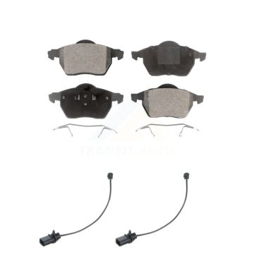 Front Ceramic Disc Brake Pads And Wear Sensors Kit For Volkswagen Passat KTW-101051