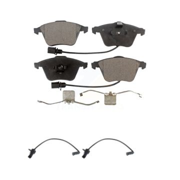Front Ceramic Disc Brake Pads And Extra Wear Sensors Kit For 2011 Audi A6 KTW-101086