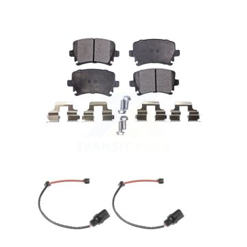 Rear Ceramic Disc Brake Pads And Wear Sensors Kit For 2011 Audi A6 KTW-101255