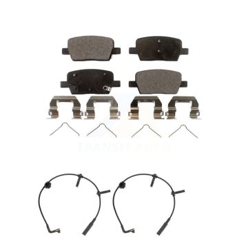Rear Ceramic Brake Pad & Wear Sensor Kit For Cadillac CT6 With 345mm Diameter Front Rotor KTW-101313