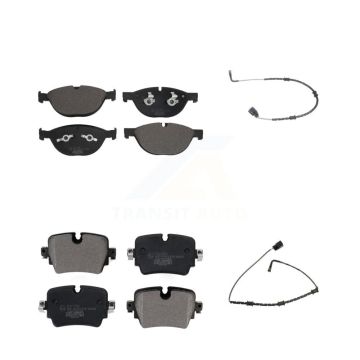 Front Rear Ceramic Brake Pads Wear Sensor Kit For 17 Jaguar XJ 5.0L with Disc rear brakes KTW-101401