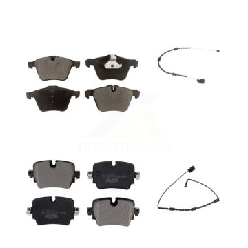 Front Rear Ceramic Brake Pad Wear Sensor Kit For Jaguar XJ RWD with 3.0L Disc rear brakes KTW-101402