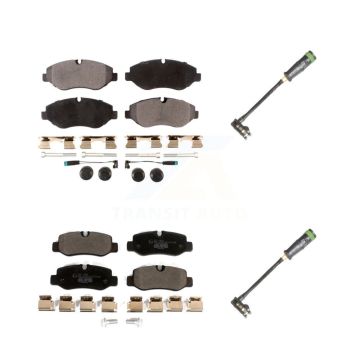 Front Rear Ceramic Brake Pads & Extra Wear Sensor Kit For 16-20 Mercedes-Benz Metris 2.0L KTW-101405