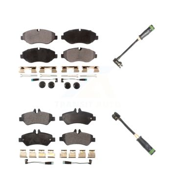 Front Rear Ceramic Disc Brake Pads & Extra Wear Sensor Kit For Freightliner Sprinter 2500 KTW-101417