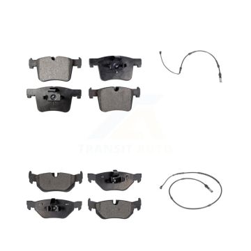 Front Rear Ceramic Disc Brake Pads And Wear Sensors Kit For 2012 BMW 320i 2.0L KTW-101419