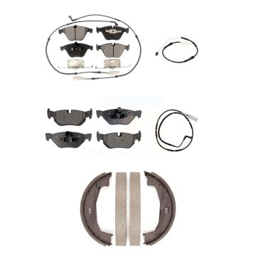 Front Rear Ceramic Disc Brake Pads And Extra Wear Sensors Kit (5Pc) For BMW 328i KTW-101426