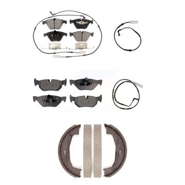 Front Rear Ceramic Disc Brake Pads And Extra Wear Sensors Kit (5Pc) For BMW 328i KTW-101428
