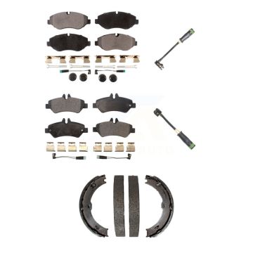Front Rear Ceramic Brake Pad & Extra Wear Sensor Kit (5Pc) For Freightliner Sprinter 2500 KTW-101436