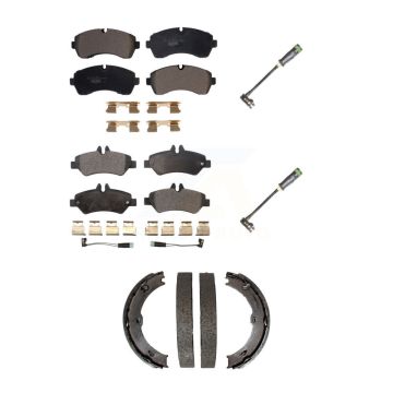 Front Rear Ceramic Brake Pad & Extra Wear Sensor Kit (5Pc) For Freightliner Sprinter 3500 KTW-101442