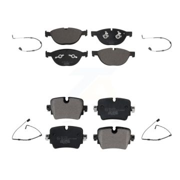 Front Rear Ceramic Brake Pads Wear Sensor Kit For 17 Jaguar XJ 5.0L with Disc rear brakes KTW-101446