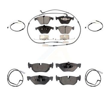 Front Rear Ceramic Disc Brake Pads And Extra Wear Sensors Kit For 2011 BMW 328i 3.0L KTW-101453