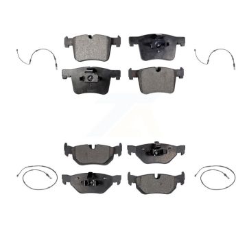 Front Rear Ceramic Disc Brake Pads And Wear Sensors Kit For 2012 BMW 320i 2.0L KTW-101457