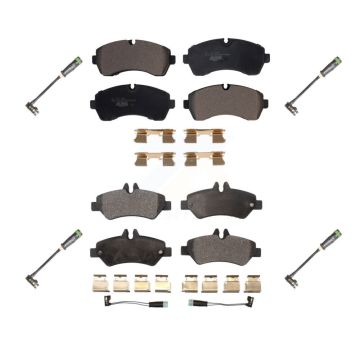Front Rear Ceramic Disc Brake Pads & Extra Wear Sensor Kit For Freightliner Sprinter 3500 KTW-101460