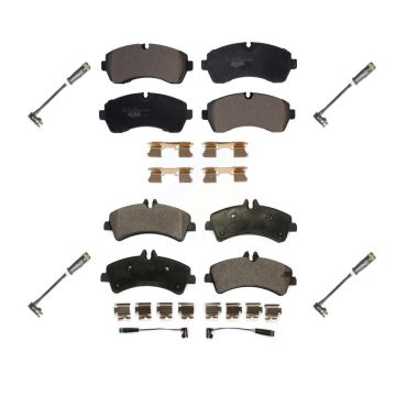 Front Rear Ceramic Disc Brake Pads & Extra Wear Sensor Kit For Freightliner Sprinter 3500 KTW-101461