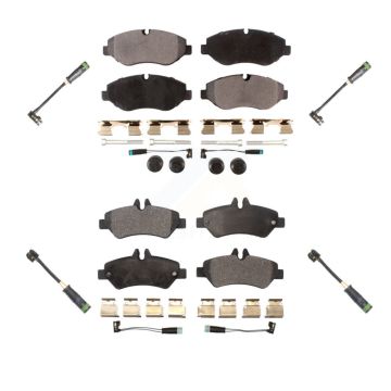Front Rear Ceramic Disc Brake Pads & Extra Wear Sensor Kit For Freightliner Sprinter 2500 KTW-101466