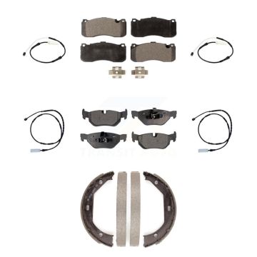 Front Rear Ceramic Disc Brake Pads And Wear Sensors Kit (7Pc) For BMW 328i KTW-101468