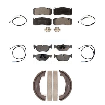 Front Rear Ceramic Disc Brake Pads And Wear Sensors Kit (7Pc) For BMW 328i KTW-101469