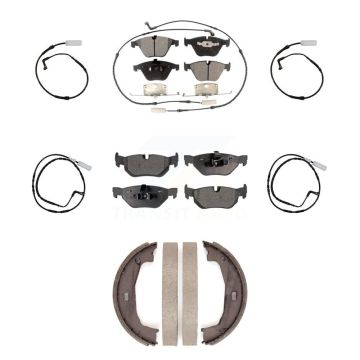 Front Rear Ceramic Disc Brake Pads And Extra Wear Sensors Kit (7Pc) For BMW 328i KTW-101474