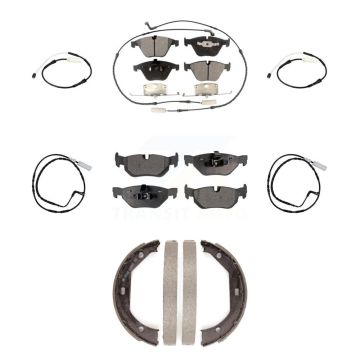 Front Rear Ceramic Disc Brake Pads And Extra Wear Sensors Kit (7Pc) For BMW 328i KTW-101475