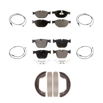 Front Rear Ceramic Disc Brake Pads And Wear Sensors Kit (7Pc) For BMW 535i GT xDrive 550i KTW-101478