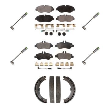 Front Rear Ceramic Brake Pad & Extra Wear Sensor Kit (7Pc) For Freightliner Sprinter 2500 KTW-101486