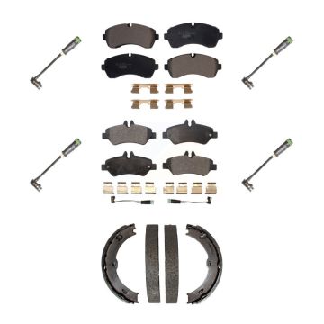 Front Rear Ceramic Brake Pad & Extra Wear Sensor Kit (7Pc) For Freightliner Sprinter 3500 KTW-101487