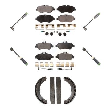 Front Rear Ceramic Brake Pad & Extra Wear Sensor Kit (7Pc) For Freightliner Sprinter 2500 KTW-101490