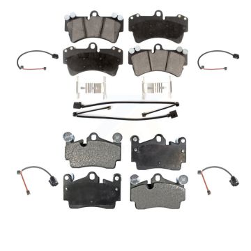 Front Rear Ceramic Disc Brake Pads And Extra Wear Sensors Kit For Audi Q7 Porsche Cayenne KTW-101519