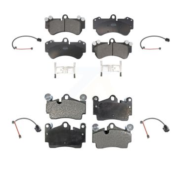 Front Rear Ceramic Disc Brake Pads And Wear Sensors Kit For Porsche Cayenne KTW-101521