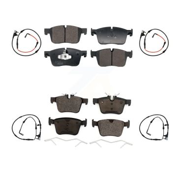 Front Rear Ceramic Disc Brake Pads And Wear Sensors Kit For Jaguar XE KTW-101525