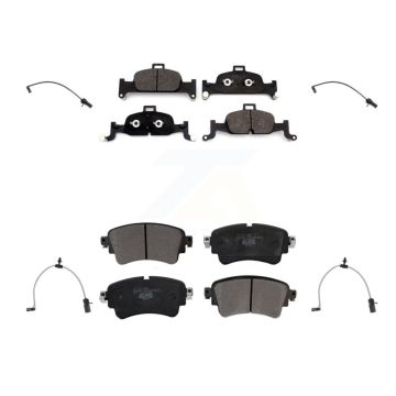 Front Rear Ceramic Disc Brake Pads And Wear Sensors Kit For Audi A6 Quattro 2.0L KTW-101530