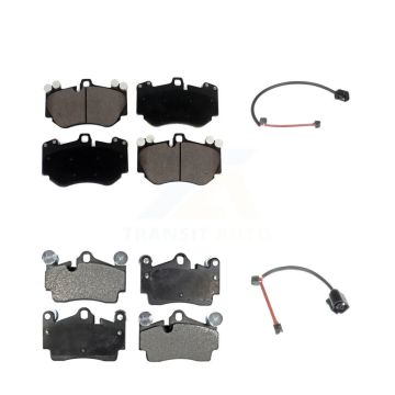 Front Rear Ceramic Disc Brake Pads And Wear Sensors Kit For Porsche Cayenne KTW-101543