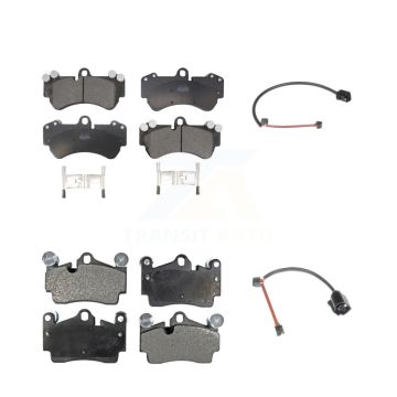 Front Rear Ceramic Disc Brake Pads And Wear Sensors Kit For Porsche Cayenne KTW-101544