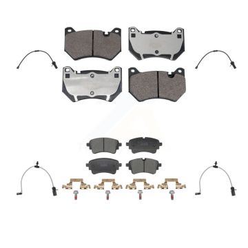 Front Rear Ceramic Disc Brake Pads And Wear Sensors Kit For 2021 Audi Q5 2.0L KTW-101608