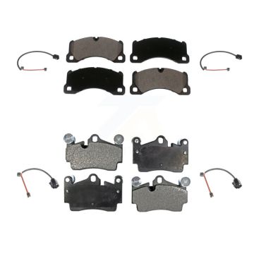 Front Rear Ceramic Disc Brake Pads And Wear Sensors Kit For Porsche Cayenne KTW-101612