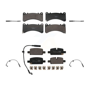 Front Rear Ceramic Brake Pads Extra Wear Sensor Kit For GMC Sierra 1500 Chevrolet Limited KTW-101616