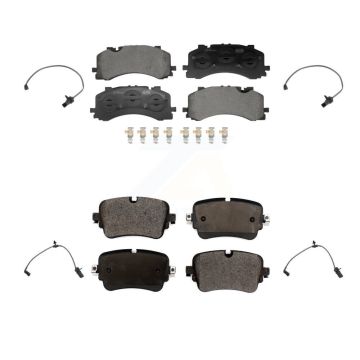 Front Rear Ceramic Disc Brake Pads And Wear Sensors Kit For Audi A8 Quattro L with 4.0L KTW-101619