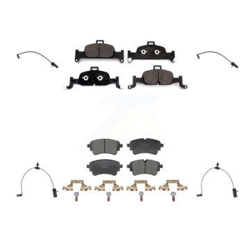 Front Rear Ceramic Disc Brake Pads And Wear Sensors Kit For Audi A6 Quattro 2.0L KTW-101622