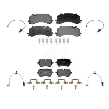 Front Rear Ceramic Disc Brake Pads And Wear Sensors Kit For Audi S6 KTW-101623
