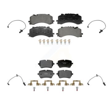 Front Rear Ceramic Disc Brake Pads And Wear Sensors Kit For Audi A8 Quattro L with 4.0L KTW-101624
